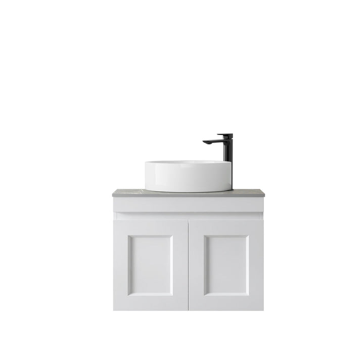 Satin White Hampton Mark II600 Wall Hung Amani Grey Top 2 O'clock Taphole HPM600WST-G-2TH