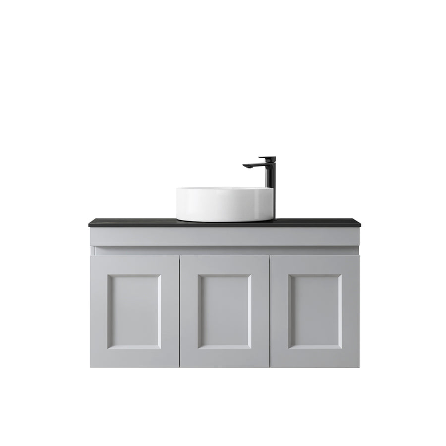 Satin Light Grey Hampton Mark II900 Wall Hung Empire Light Grey Top 2 O'clock Taphole HPM900GST-EB-2TH