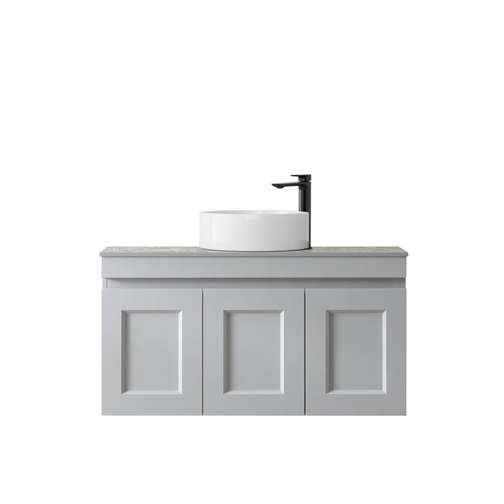 Satin Light Grey Hampton Mark II900 Wall Hung Amani Grey Top 2 O'clock Taphole HPM900GST-G-2TH